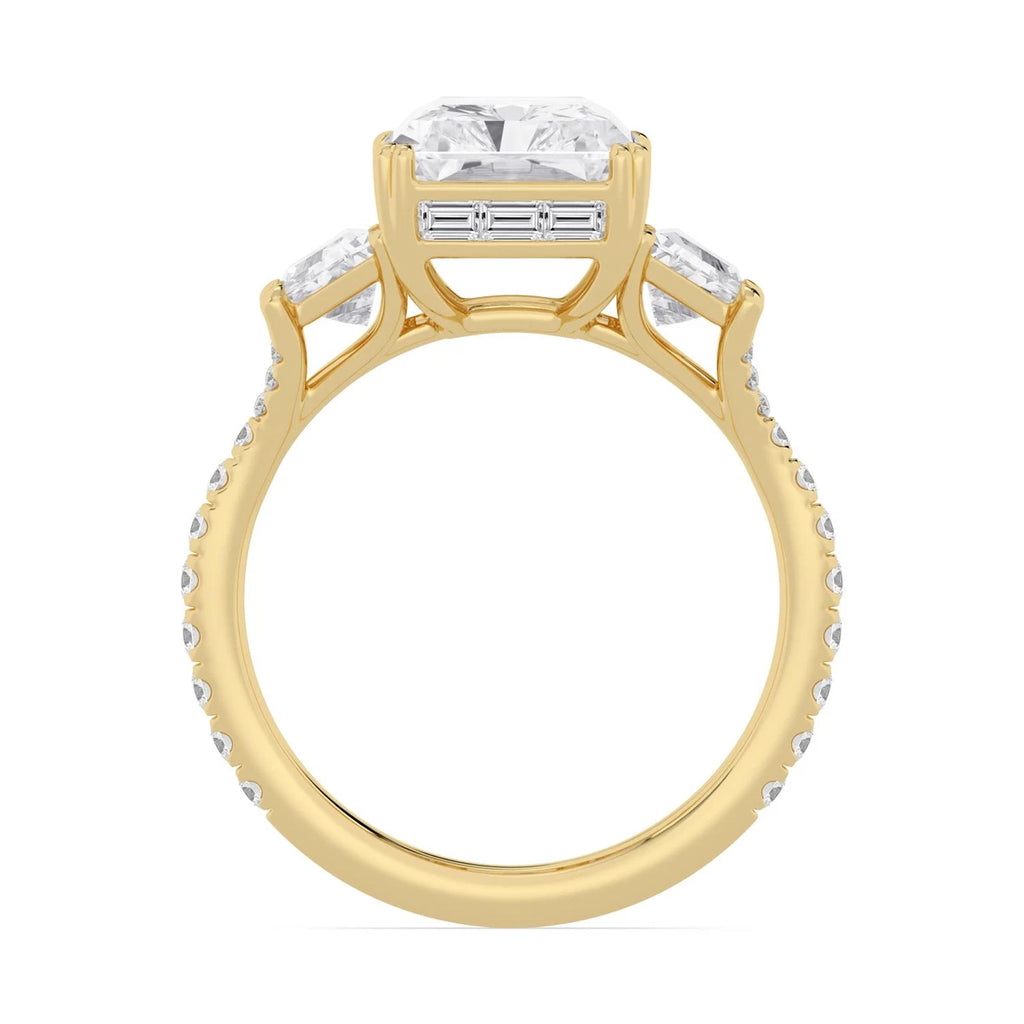 Valentina Radiant Hidden Halo Engagement Ring - yellow gold - detail view - SJR63008RDTHH-Y-4