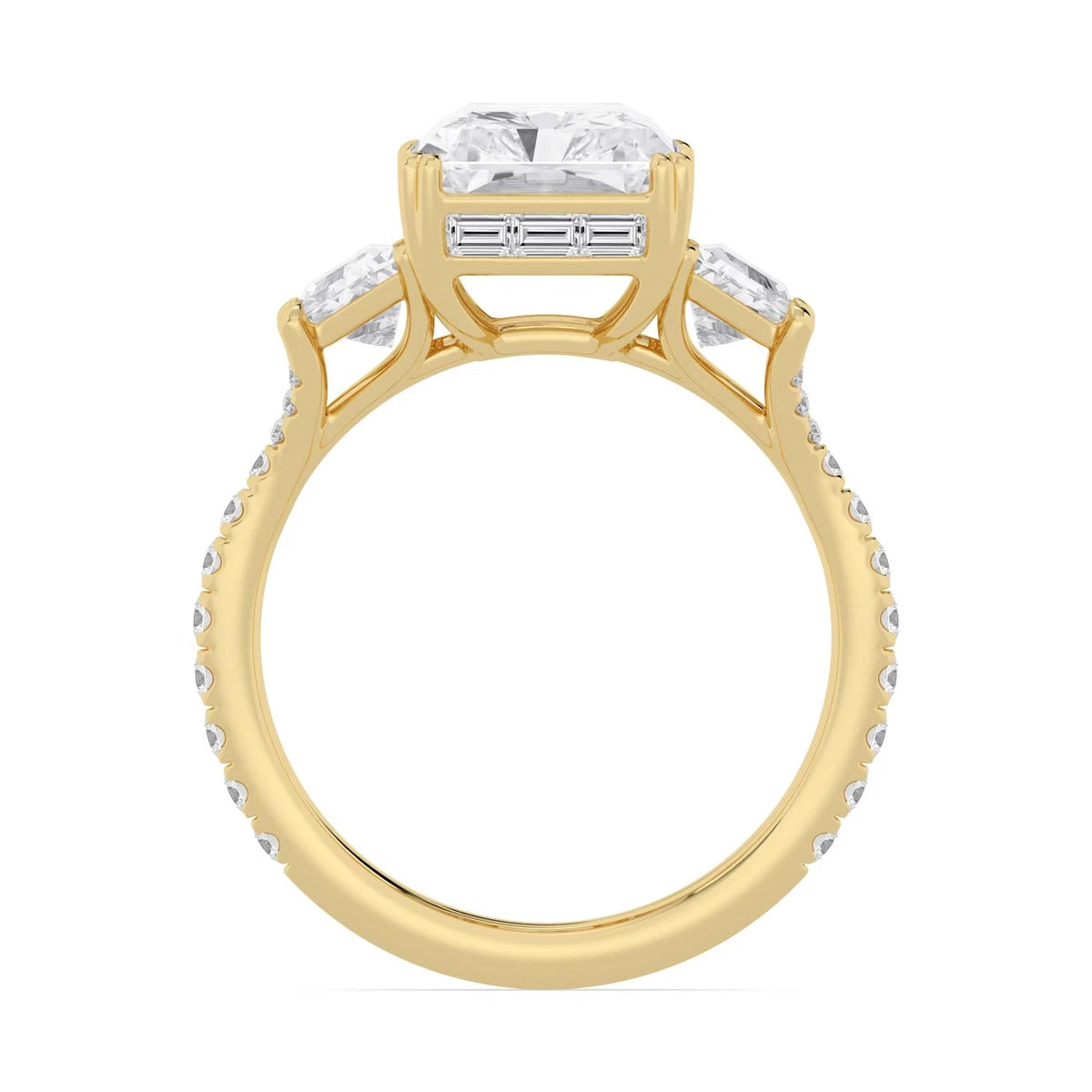 Valentina Radiant Hidden Halo Engagement Ring - yellow gold - detail view - SJR63008RDTHH-Y-4